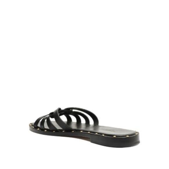 SCHUTZ Womens Black Phoenix Round Toe Slip On Leather Slide Sandals Shoes 7 B - Picture 2 of 2